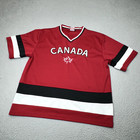 Team Canada Hockey Jersey Mens Small Red Teepee Maple Leaf V Neck Spell Out Logo