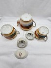 Vintage Japanese 20pc Child s Tea Set Windmill Scene Orange Lusterware  no Cups