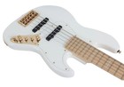 Swing Jazz Deluxe 5 White 5string Electric Jazz Bass Guitar Gold