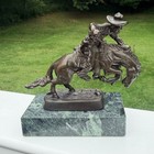 Vintage Mini Frederic Remington  the Rattlesnake  Bronze Bookends - 4  Pair