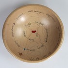 Vtg 2000 Peg Gennette Vermont Wish Bowl Hand-turned Wood 10  Wide Made In Usa