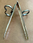 Vintage Silver Plated Unique Asparagus Or Vegetable Hinged Tong Server - Ex Cond
