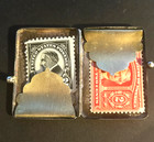 Stamp Holder Sterling Silver Repousse Stamp Box Holder Late 1800 Antique Wreath