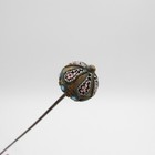 Antique Round Ball  Hatpin With Italian Micro Mosaic Glass Hat Pin