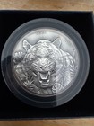 2023  999 Silver With Copper Core 10 Vatu Vanuatu Double Giant Predators Tiger