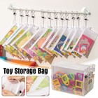 3x Transparent Plastic Mesh Zipper Pouches Puzzle Games Toys Storage Bags