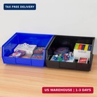 Stackable Black Storage Bins - 6-pack For Garage   Pantry Organization