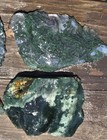 6 Rough Scenic Moss Agate Slabs Clear Green Moss End Cuts Jewelry Lapidary 