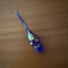 Iridescent Art Glass Perfume Bottle Teardrop Stopper 3 25  Long 0 5    Diameter