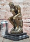 Large Rodin Famous The Thinker Bronze Marble Sculpture Art Deco Marble Figurine
