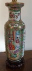 Chinese Export Porcelain Vase Urn Famille Rose Mandarin Medallion Lamp 19th C 