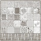 30pcs Texture Stencils For Crafts Reusable Mixed Media Geometric Brick Cubist 