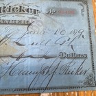 Henry Ricker Banker Quincy Il 1879 Bank Check 1 Per Order Rn-g1