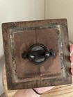Antique Wooden Inlaid Coffee Grinder     Early 20th Century Hand-crank Mill