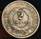 1864 Two Cent Piece 2c Civil War Date Large Motto Us Copper Coin Cc24766
