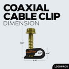 1000 Pcs Single Black Mounting Coaxial Flex Clips W  Pre-inserted Screw Rg6  Rg5