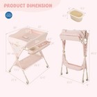 Portable Baby Diaper Changing Table W storage Water Basin 3-level Adjustable