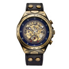 Automatic Mechanical Watch For Men  Vintage Steampunk Retro Leather Watches