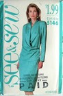 Misses Draped Top And Skirt Butterick 5146 Rare Vtg 1990 Sewing Pattern