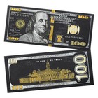 Benjamin Franklin Us 100 Dollars Black Gold Foil Banknotes 10pcs In Envelope