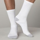 6 Pairs Mens Lightly Cushioned White 80  Cotton Crew Socks Usa Made