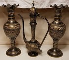 Matching Cloisonne Vases And Ewer  3 Pieces In All  