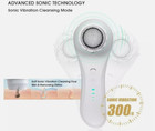 Electric Vibrating Sonic Facial Brush 4 Speeds With 2 Brush Head Remove Balckhea