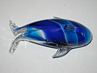 Virginia Beach 6 5  Glass Dolphin Souvenir   Royal aqua Blue With White   Euc