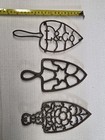 Antique Lot Of 3 Sad Iron Trivets  Cast Iron   L   Co    Wilton