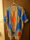 Men s Handmade Dashiki Dress Shirt Short Sleeve Angelina Print