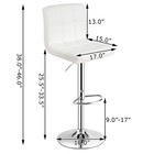 Adjustable Swivel Bar Stool Counter Height Bar Chair Pu Leather W  Back White
