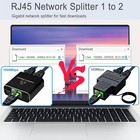 Rj45 Gigabit Ethernet Splitter 1000mbps Lan Network Internet 1 To 2 Out Adapter