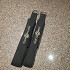Club Pilates Reformer Double Loop Straps Black Fabric W  Metal D-rings L r Euc