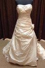Alfred Angelo 753 Wedding Dress 6 White A-line Satin Bling Ruched Draping