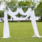 White Sheer Window Scarf 216 Inch Extra Long 2 Panels  Soft Voile Textured Bed C
