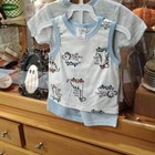 Bon B  b   Boys 3-6m 3 Pc Dinosaur Knit Shorts Set Short Sleeve Tee 