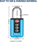 2 Pack Tsa Approved Luggage Locks  Combination Travel Padlock  3-digit Waterproo