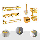 6pcs Luxury Bath Set Wall Mounted Bathroom Organizer Accessories Towel Shelf Us
