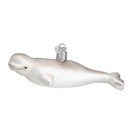 Old World Christmas Beluga Whale Glass Ornament Free Box 12544 New