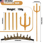2pcs Gold Trident And King Crown Set - Medieval Toy Weapons 60  