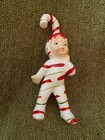 Vintage Geo Z Lefton Christmas Candy Cane Pixie Elves - Signed