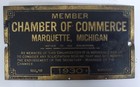 Marquette Michigan Antique Brass Plaque 1930 