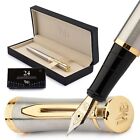 Fountain Pen Set  Medium Nib  Includes 24 Ink Cartridges And Ink Refill Conve   
