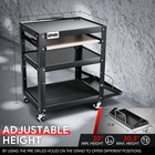  open Box 20-30 5  Height Steel Shelf Rolling Media Av Utility Cart power Strip