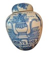 Xl Dutch Antique Delft Tobacco Jar  Porto Rico  Beautiful Decorated   Rare Item