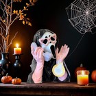Ghoulish Resin Light Up Halloween Pink black Scream Ghost Face Statue Decor 1pcs