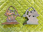 Vintage - Art Deco - Gazelle impala antelope - Cast Iron Bookends -brass Plated