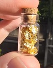 Pure Gold Flake 24k Mini Bottle Vial 1  Usa Real Leaf Specimen Luxury Craft
