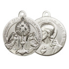 Sterling Silver Large Blessed Sacrment Medal Pendant 24  Endless Chain Necklace