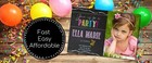 Girls Birthday Invitation Printable Personalized  Invitation Digital Chalkboard 